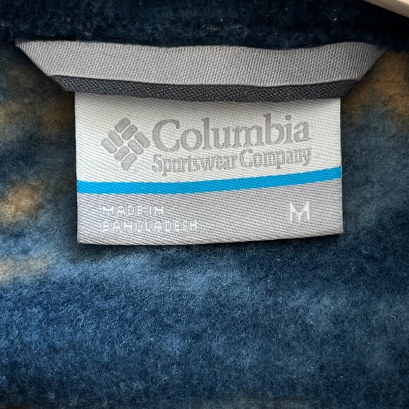 Columbia Men's Steens Mountain Printed Jacket Blue Camo Fleece - Picture 5 of 5